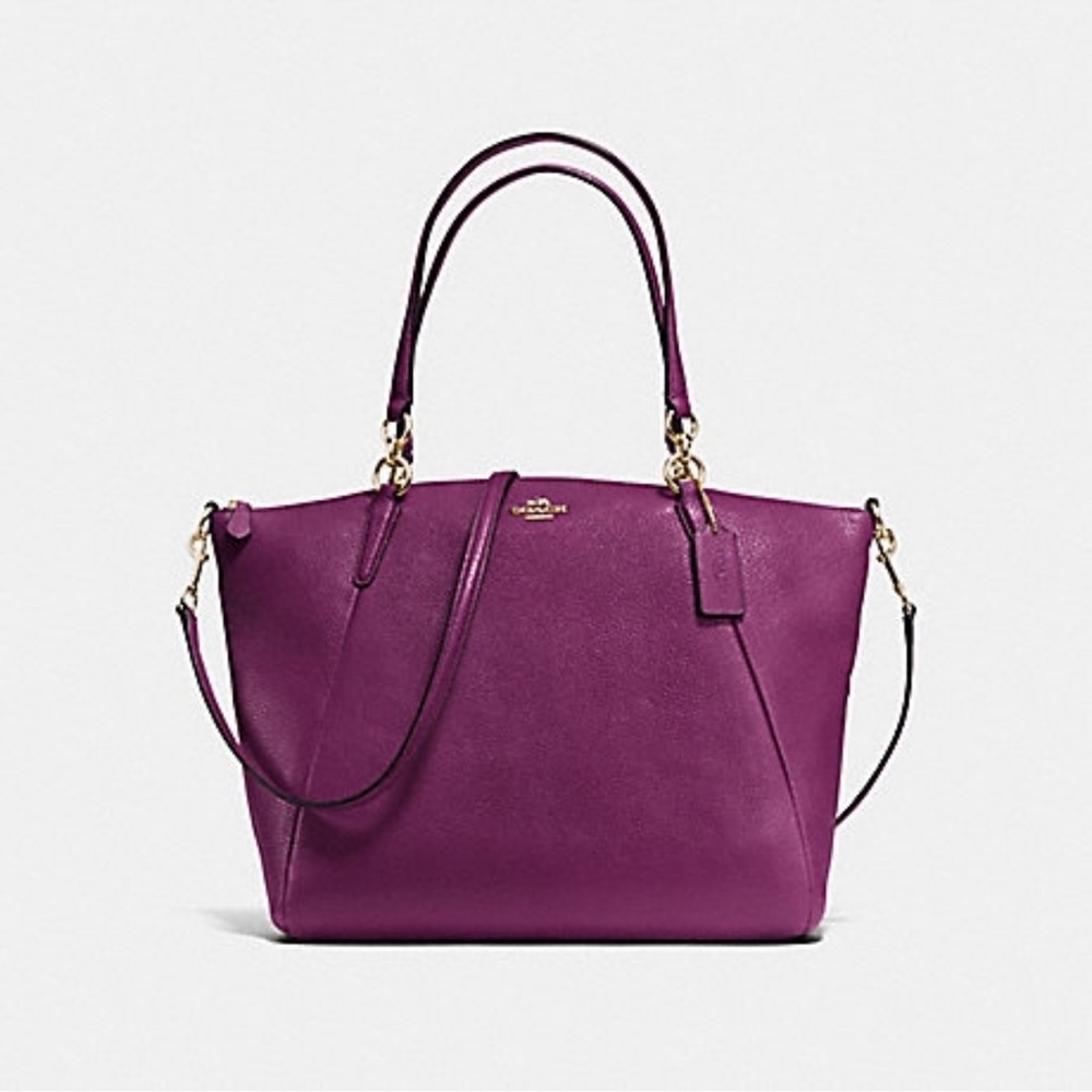 NWT $395 KELSEY SATCHEL IN PEBBLE LEATHER (COACH F36591)
IMITATION GOLD/PLUM